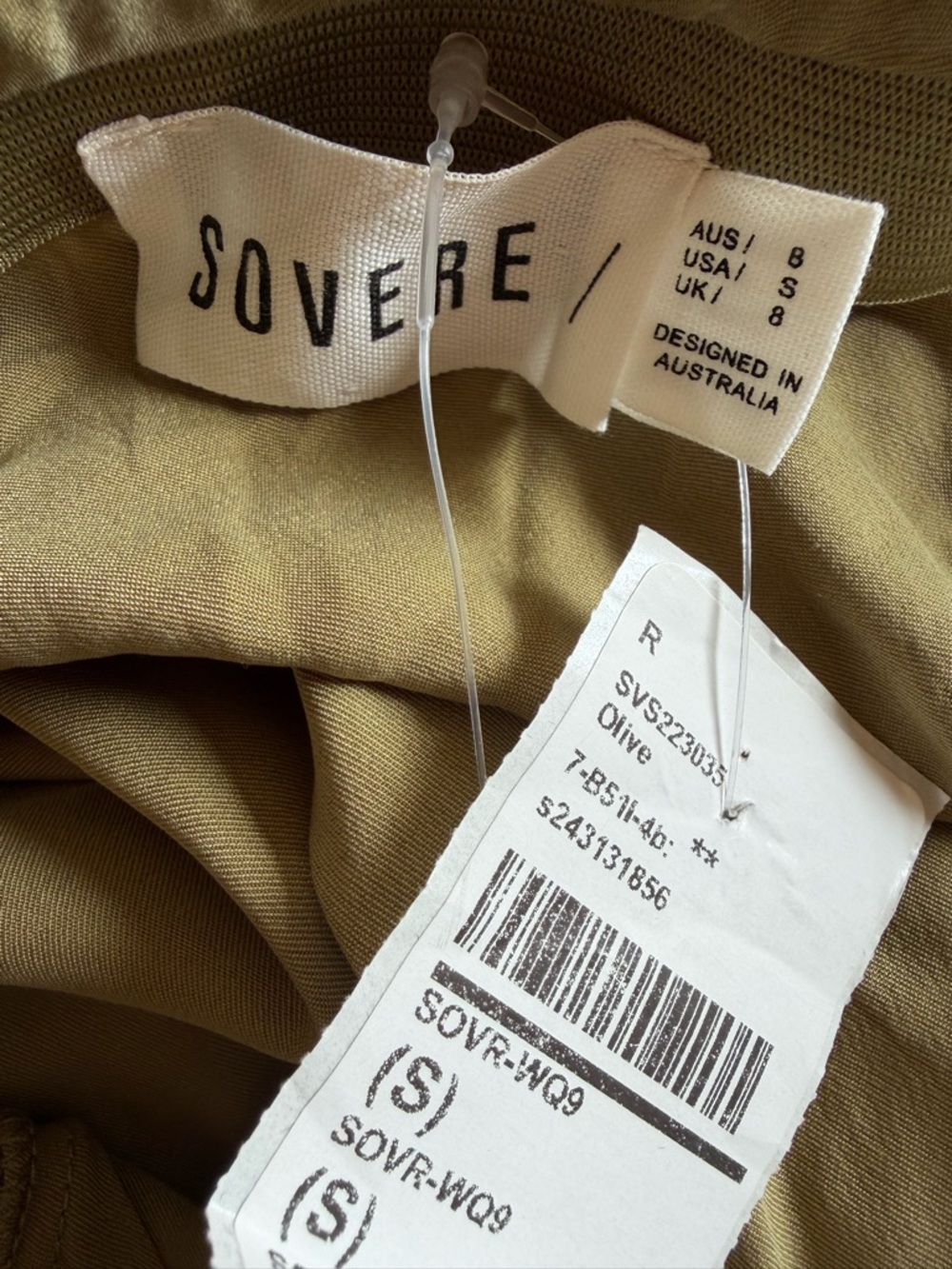 Sovere Atone maxi skirt High-Waist Olive bias cut midi Revolve S - Picture 7 of 7